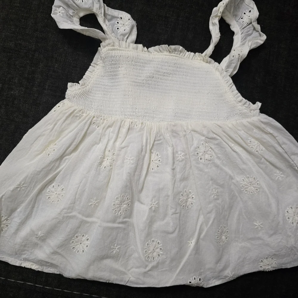 Tommy Bahama White Dress with Red Tights